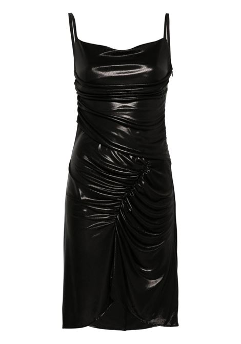 pleated dress woman black in polyester MARINE SERRE | WDR237 RJER0015BK99
